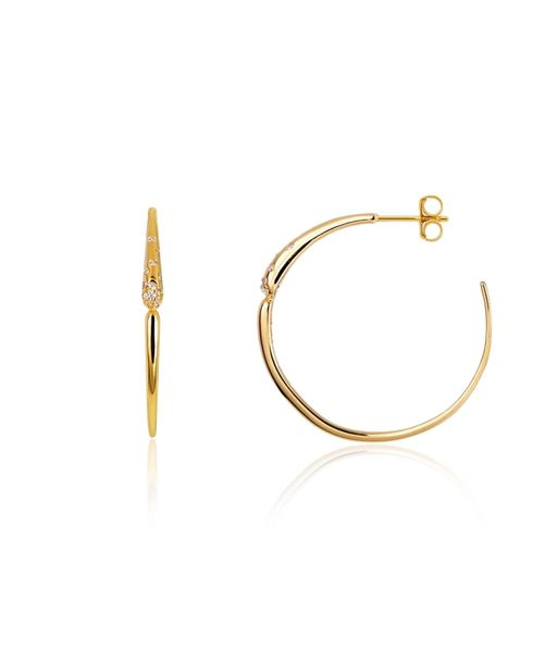 Pendientes de aro CRIATURE en plata y baño oro