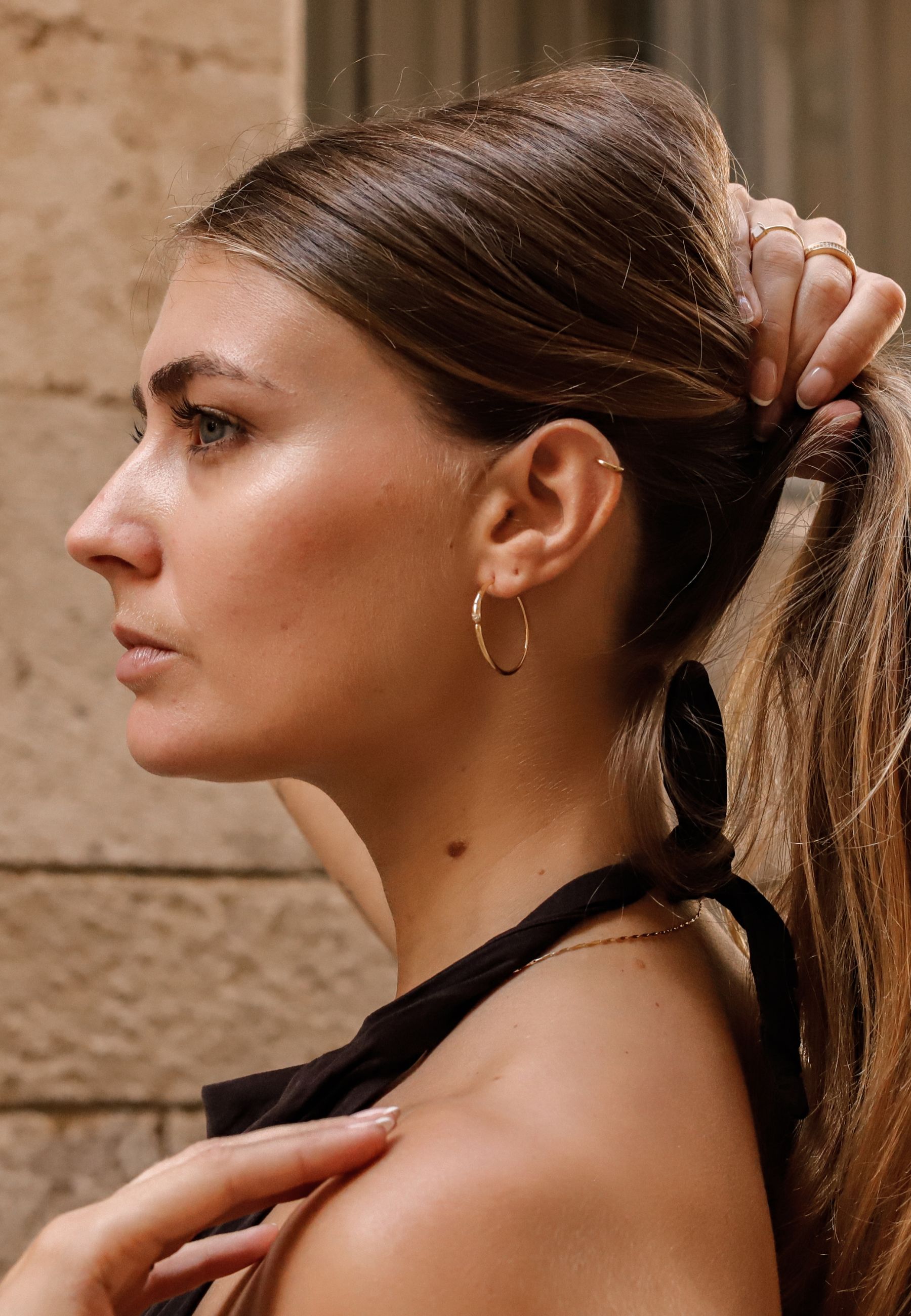 Pendientes aro criature circonitas plata ban o oro  2 