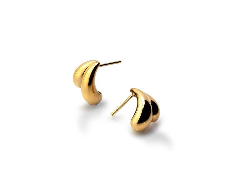 Orecchini pendenti doppi DROPS in argento sterling placcato oro