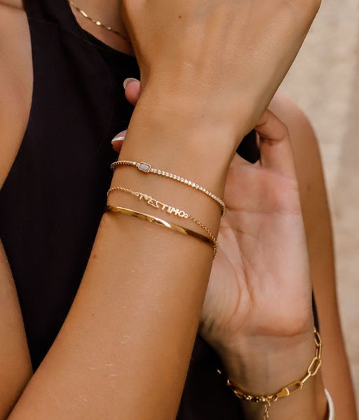 Pulsera T'ESTIMO en plata de ley y baño en oro