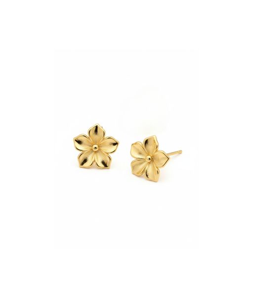 Beautiful HAWAI earrings in the shape of a Hawaiian flower made of 24K gold plated sterling silver