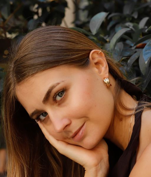 MAR wide hoop earrings in sterling silver and gold plating