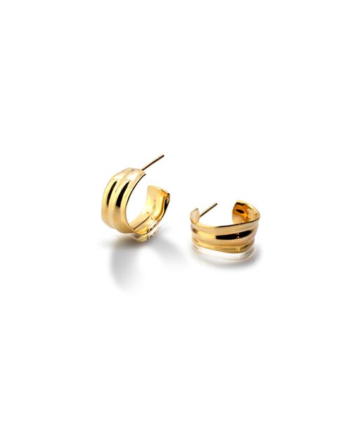 MAR wide hoop earrings in sterling silver and gold plating
