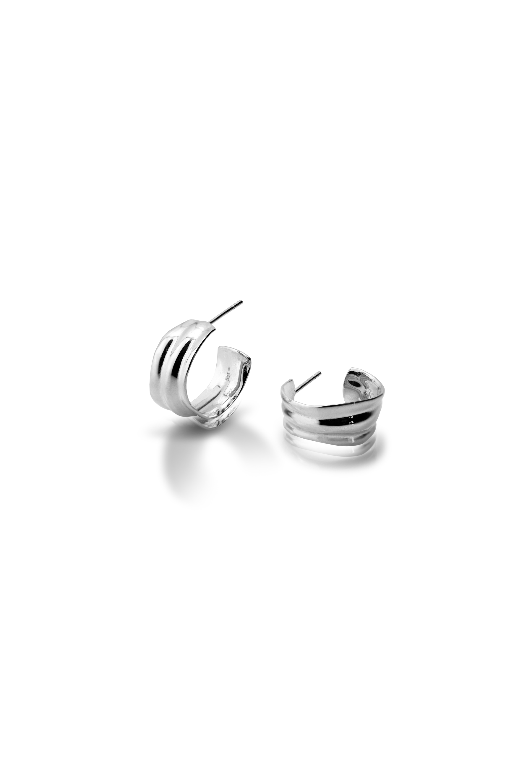 Pendientes mar aros anchos plata